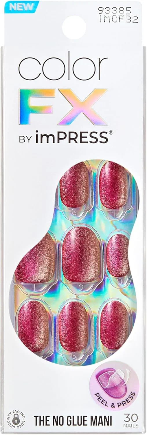 ناخن مصنوعی چسبی بدون نیاز به چسب KISS imPRESS، کالر اف ایکس، 'Walk Out'، صورتی، سایز کوتاه، فرم بیضی، شامل 30 ناخن، پد آماده سازی، برگه راهنما، 1 عدد چوب مانیکور، 1 عدد سوهان کوچک