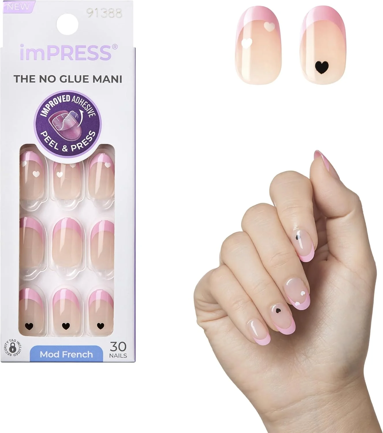 ناخن مصنوعی چسبی imPRESS KISS - طرح Ditto