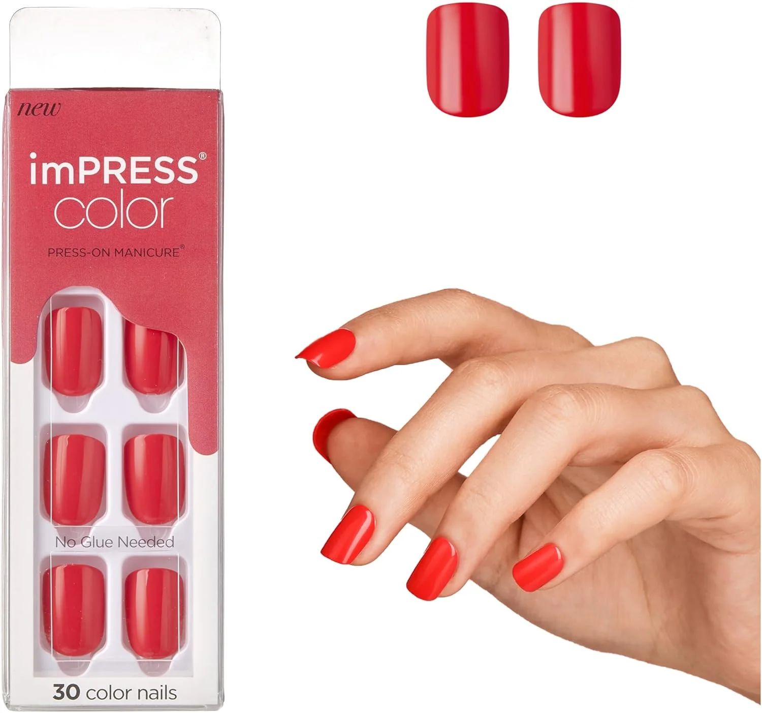 ناخن مصنوعی چسبی imPRESS KISS (Corally Crazy) - مانیکور رنگی، کیت ناخن ژلی، فناوری PureFit، طول کوتاه، رنگ Corally Crazy، مانیکور رنگ ثابت بدون لاک، شامل پد آماده سازی، سوهان کوچک، چوبچه کوتیکول و...