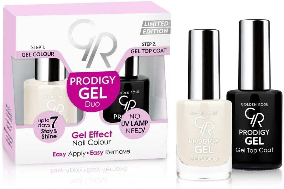 لاک ژل دوقلوی گلدن رز مدل Prodigy شماره 01، ماندگاری تا 7 روز، بدون نیاز به دستگاه UV