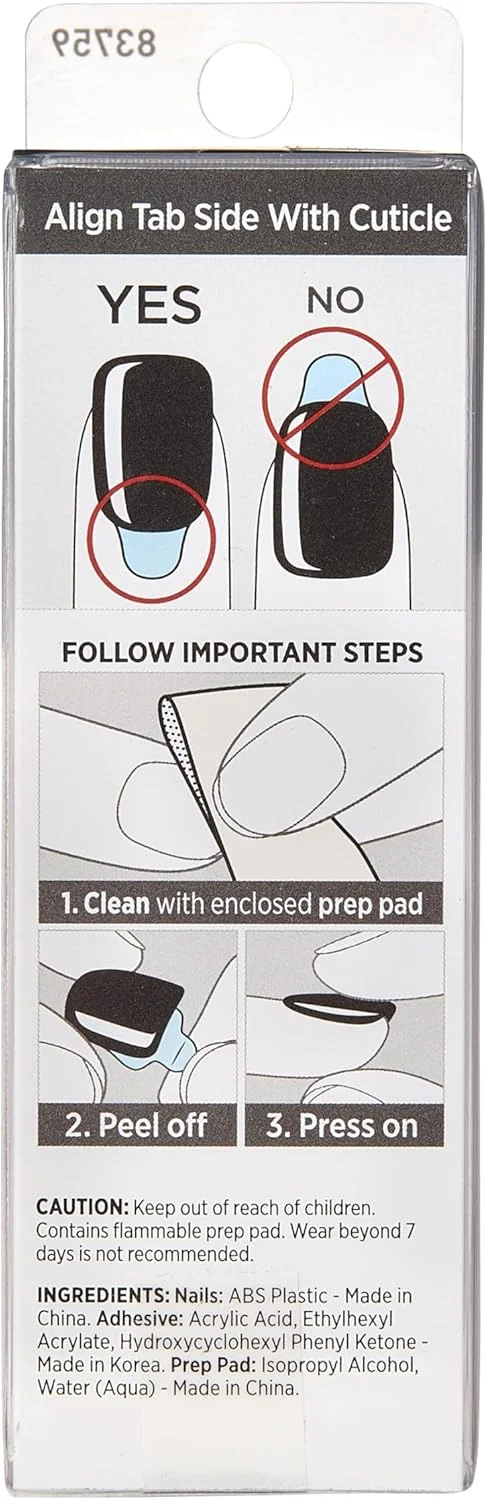 ناخن مصنوعی چسبی imPRESS KISS، کیت ناخن ژلی، فناوری PureFit، طول کوتاه، "مشکی مطلق"، مانیکور رنگی یکدست بدون لاک، شامل پد آماده سازی، سوهان ناخن کوچک، چوب کوتیکول و 30 ناخن مصنوعی ناخن مصنوعی چسبی imPRESS KISS، کیت ناخن ژلی، فناوری PureFit، طول کوتاه، "مشکی مطلق"، مانیکور رنگی یکدست بدون لاک، شامل پد آماده سازی، سوهان ناخن کوچک، چوب کوتیکول و 30 ناخن مصنوعی