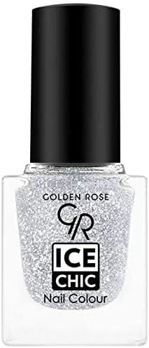 لاک ناخن گلدن رز مدل آیس شیک شماره 101، رنگ نقره ای اکلیلی