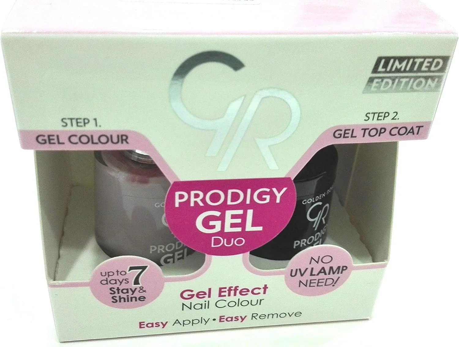 لاک ژل دوقلوی گلدن رز مدل PRODIGY شماره 04، ماندگاری تا 7 روز، درخشش و بدون نیاز به لامپ UV