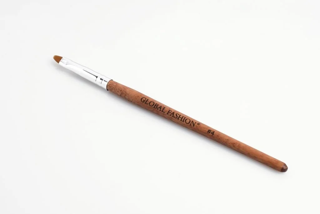 قلم موی تخت مصنوعی حرفه ای گلوبال فشن برای لاک ژل یو وی | ناخن های خیره کننده در خانه ایجاد کنید | (#4)