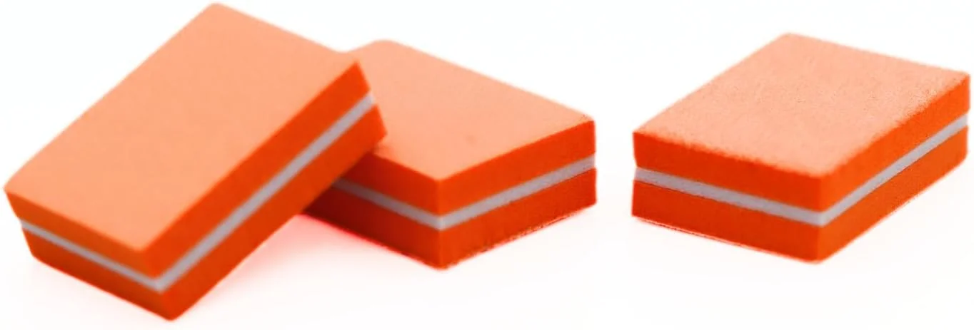 بافر ناخن حرفه ای 50 عددی کوچک برای طراحی ناخن - ناخن های با کیفیت سالنی در خانه | (نارنجی)