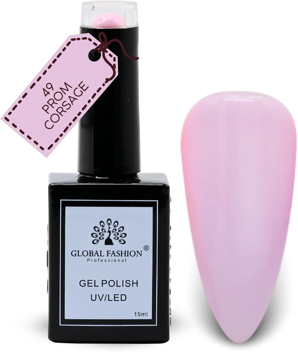 مجموعه لاک ژل باغ گل رژگونه ای گلوبال فشن (49–54) – 6 رنگ بادوام، براق و مقاوم در برابر لب پر شدن برای نوجوانان و حرفه ای ها – کیت لاک ناخن ژلی یو وی/ال ای دی (49-دسته گل سینه-1p، 15ml)