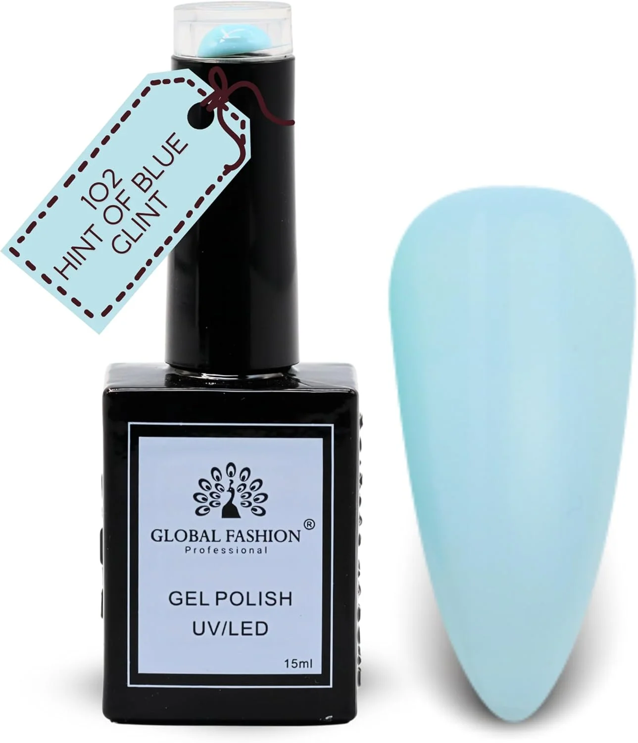 مجموعه رنگ های سبز باغ جهانی فشن (97-102) - 6 رنگ بادوام، براق، مقاوم در برابر لب پر شدن برای نوجوانان و حرفه ای ها - کیت لاک ژل ناخن UV/LED (102-ته رنگ آبی-1p، 15ml)