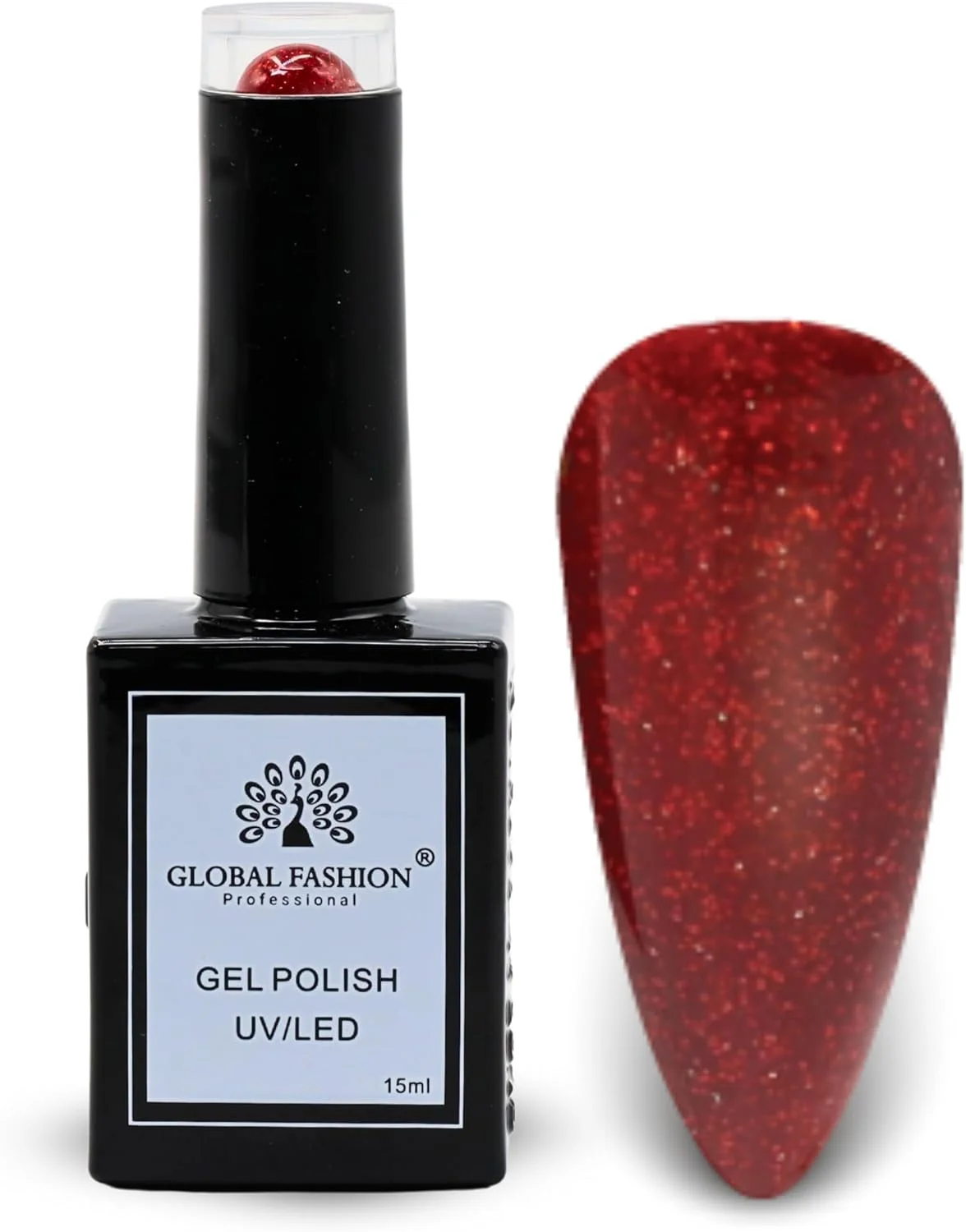 مجموعه اکلیل و درخشش فشن جهانی (133–140) – 6 رنگ بادوام، براق و مقاوم در برابر لب پر شدن برای نوجوانان و حرفه ای ها – کیت لاک ژل UV/LED (140-اکلیل گل کوکب قرمز-1عدد، 15 میلی لیتر)