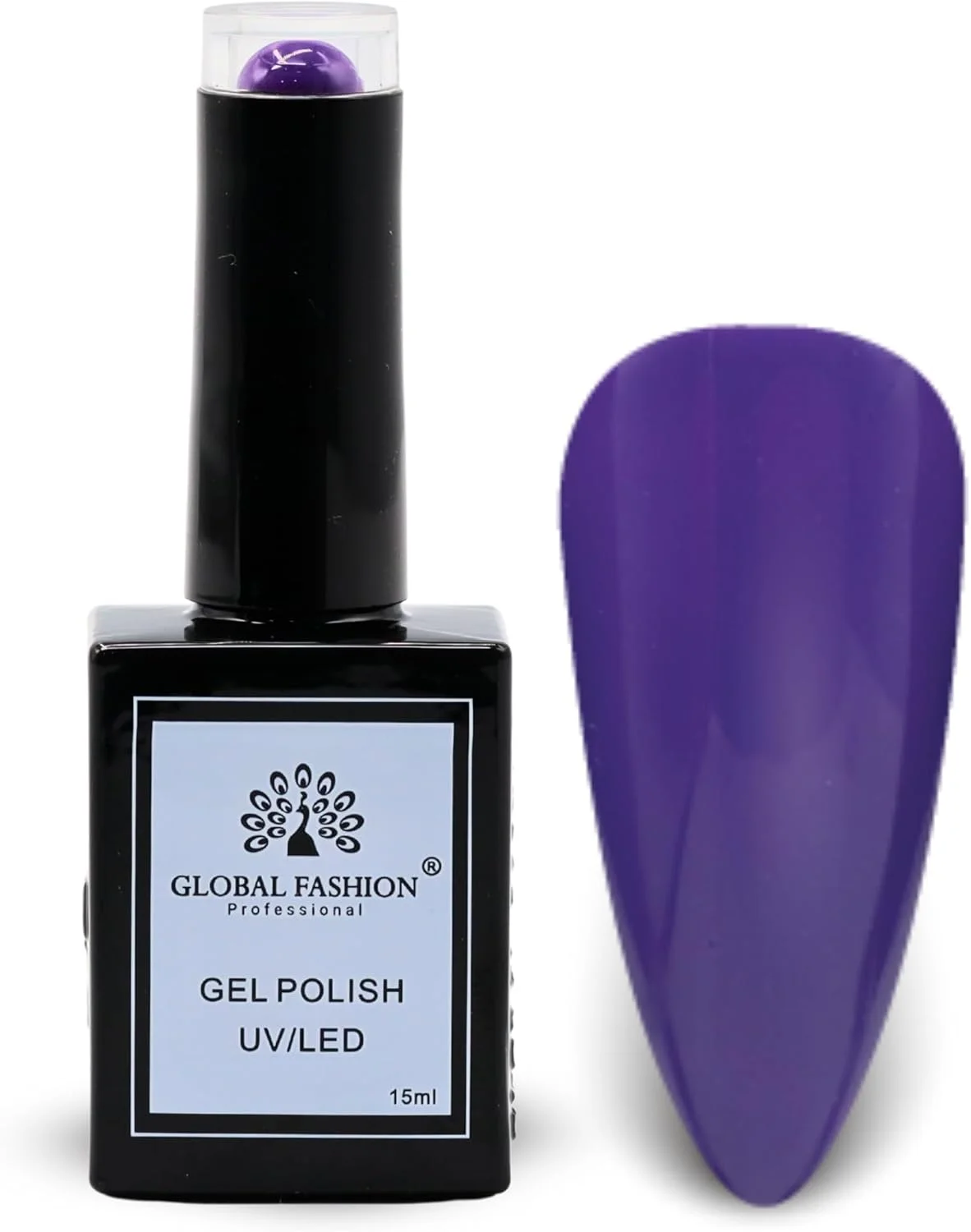 مجموعه رنگی تب بنفشه ای فشن جهانی (61–66) – 6 رنگ بادوام، براق و مقاوم در برابر لب پر شدن برای نوجوانان و حرفه ای ها – کیت لاک ژل ناخن UV/LED (62-بنفش اسپانیایی-1 عدد، 15 میلی لیتر)