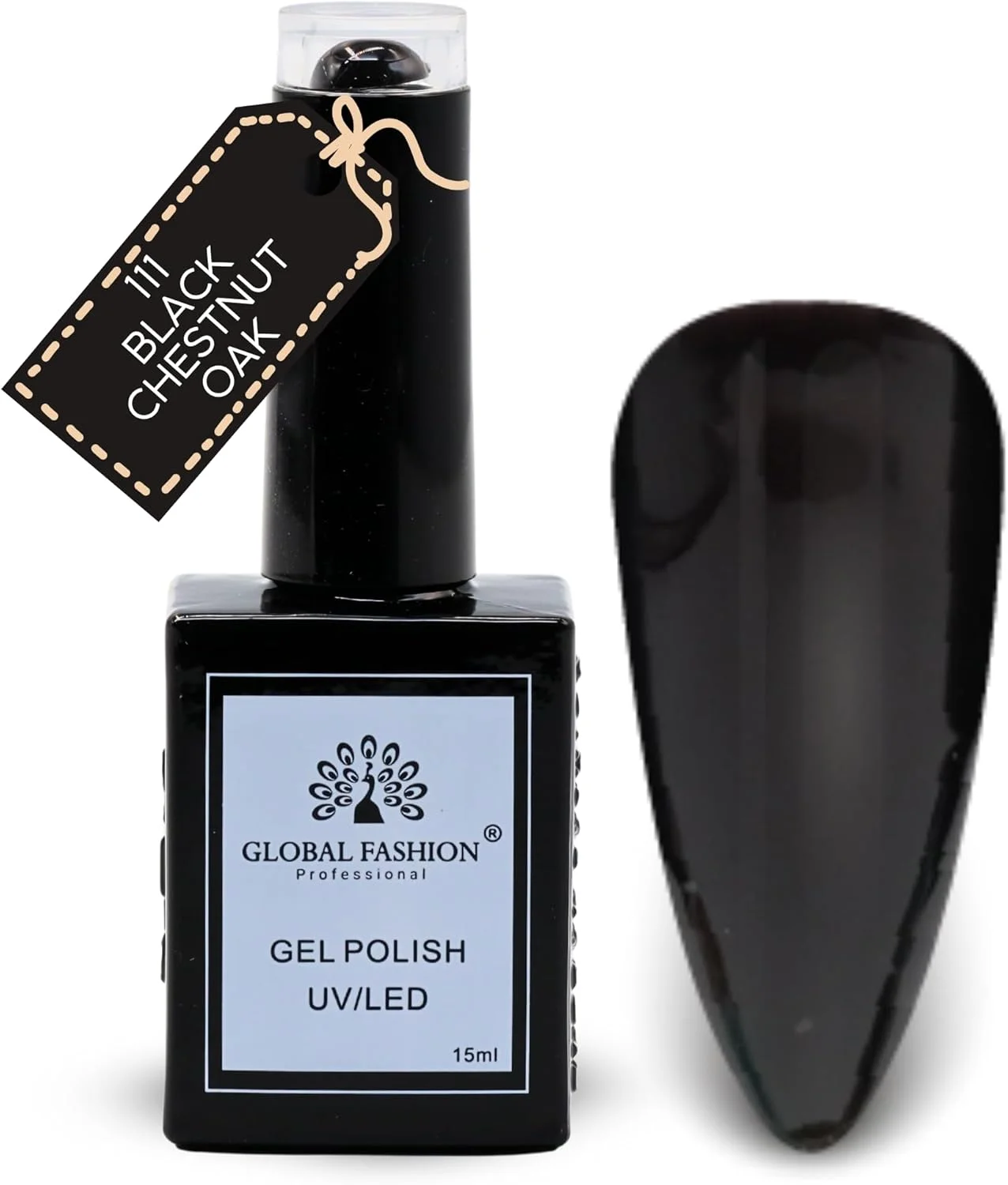 مجموعه رنگ‌های سبزآبی گرمسیری گلوبال فشن (109–114) – 6 رنگ بادوام، براق و مقاوم در برابر لب پر شدن برای نوجوانان و متخصصان – کیت لاک ژل خشک شونده با UV/LED (111-بلوط شاه بلوطی مشکی-1 عدد، 15 میلی لیتر)