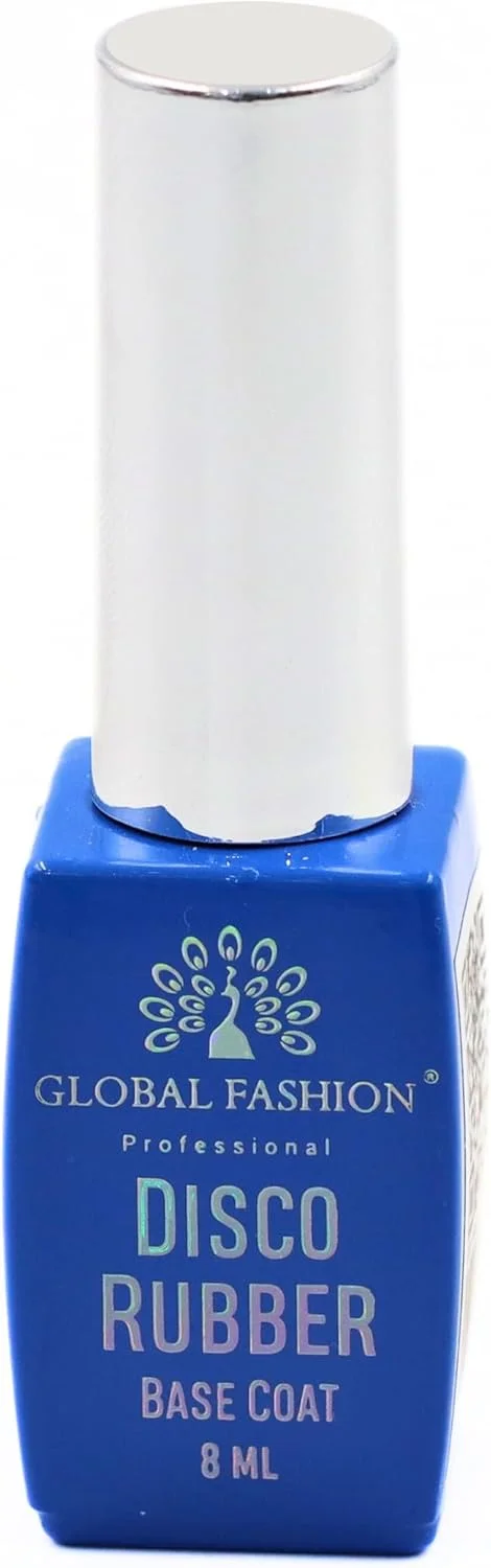 بیس رابر انعکاسی دیسکو حرفه ای گلوبال فشن | 8 میل | درخشش ماندگار | طراحی ناخن | (02)