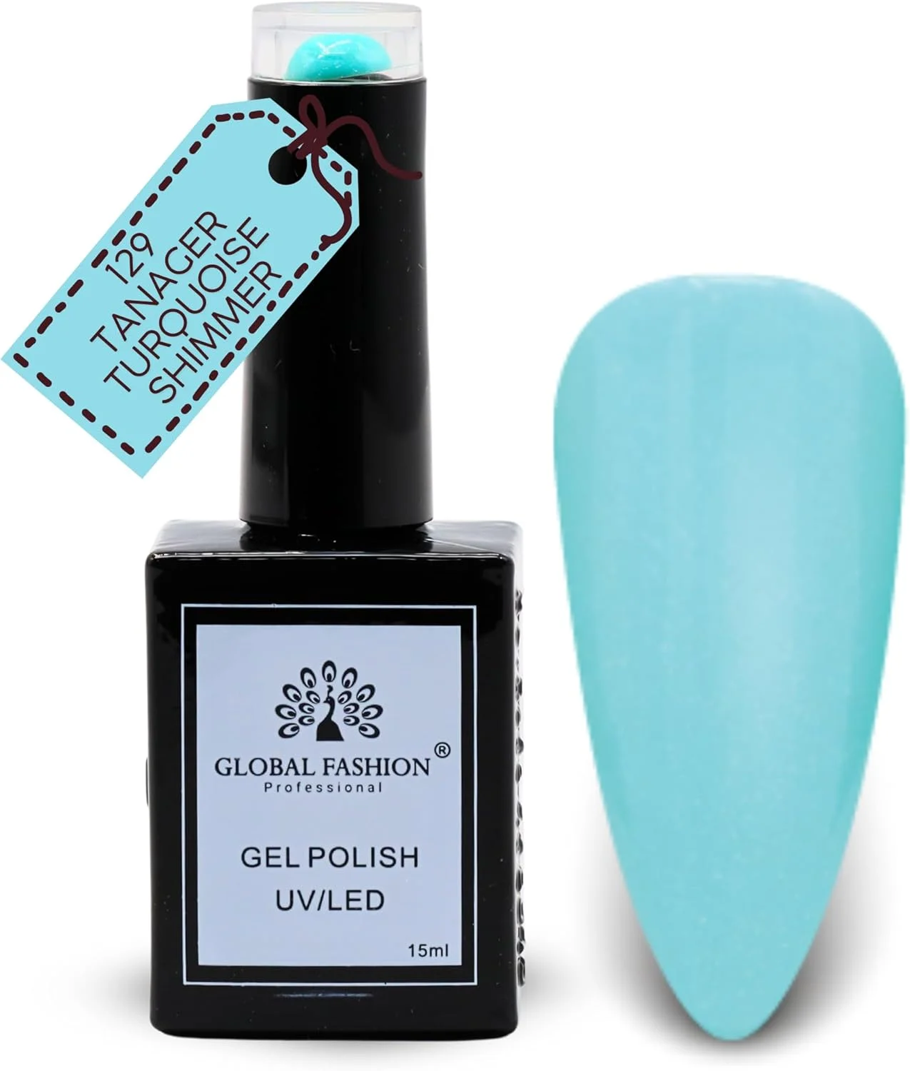 مجموعه ظرافت خاکی گلوبال فشن (127–132) – 6 رنگ بادوام، براق و مقاوم در برابر لب پر شدن برای نوجوانان و متخصصان – لاک ژل ناخن قابل برداشت با UV/LED (129-Tanager Turquoise Shimmer-1p, 15ml)