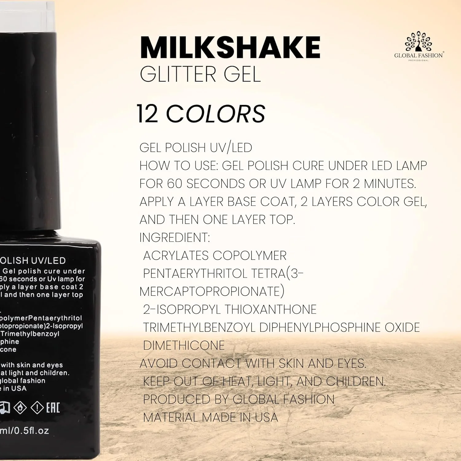 لاک ژل اکلیلی میلک شیک 15 میل از گلوبال فشن - ماندگاری طولانی، تغییر رنگ، طراحی حرفه ای ناخن، ژل خیساندنی UV/LED، استفاده آسان، مانیکور با کیفیت سالن | (257، 15 میل)