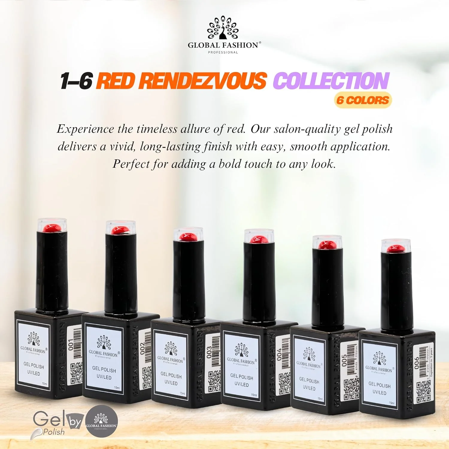 مجموعه لاک ژل یو وی ال ای دی گلوبال فشن – 140 رنگ حرفه ای خیساندنی، 15 میلی لیتر – لاک ناخن با ماندگاری طولانی و براق برای مانیکور سالن و منزل (1-6 Red Rendezvous-6p، 15ml) مجموعه لاک ژل یو وی ال ای دی گلوبال فشن – 140 رنگ حرفه ای خیساندنی، 15 میلی لیتر – لاک ناخن با ماندگاری طولانی و براق برای مانیکور سالن و منزل (1-6 Red Rendezvous-6p، 15ml)