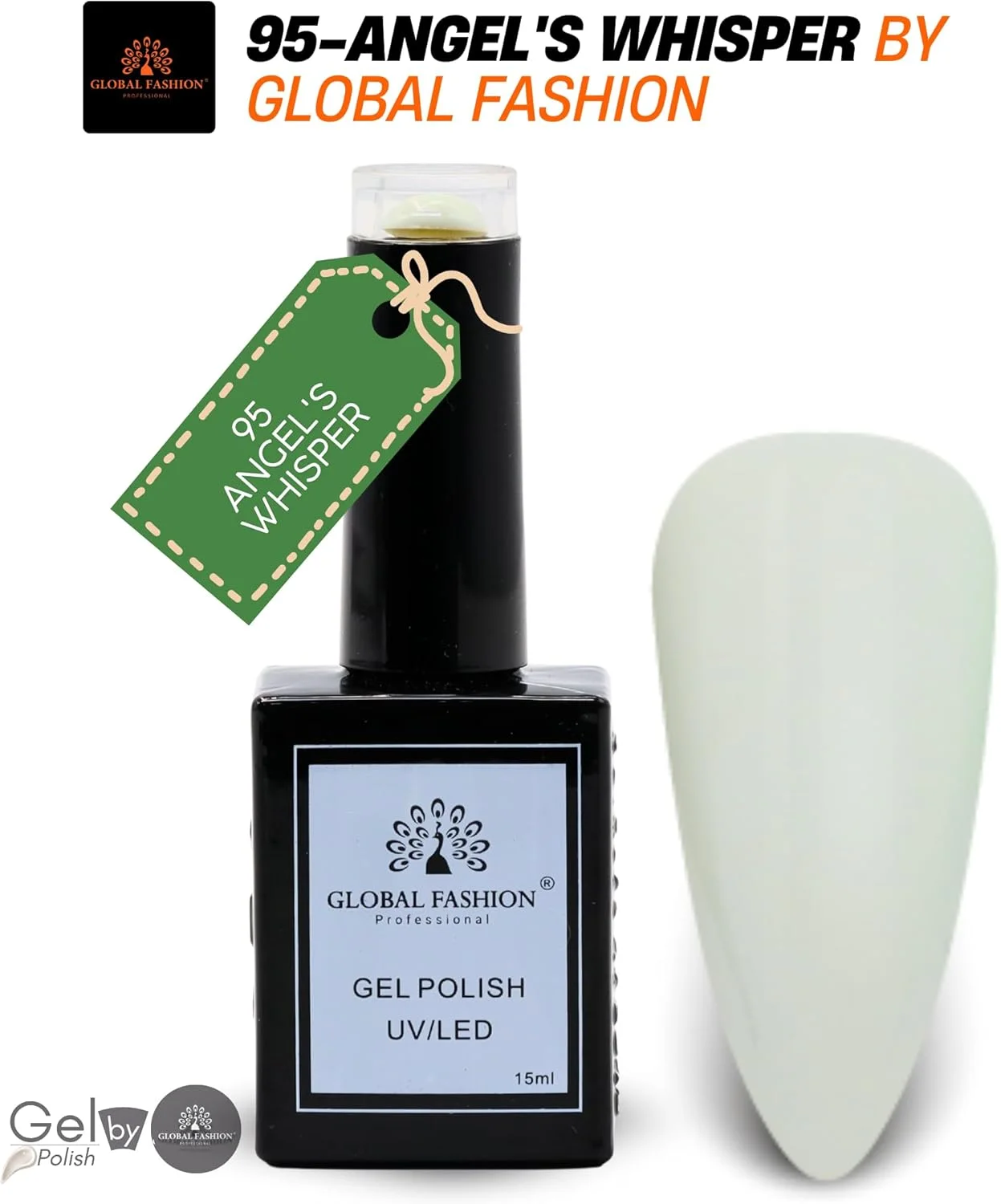 ست لاک ژل کالکشن مرکبات گلوبال فشن (91–96) – 6 رنگ بادوام، براق و مقاوم در برابر لب پر شدن برای نوجوانان و حرفه ای ها – کیت لاک ژل یو وی/ال ای دی (95-نجوای فرشته-1p، 15ml)