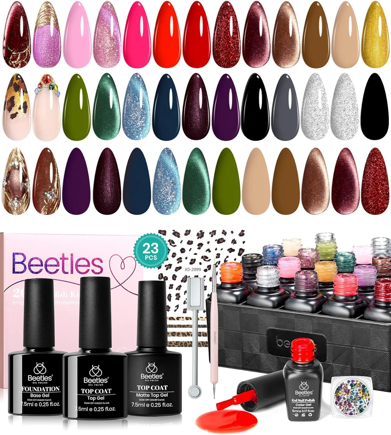 ست لاک ژل بیتلز، چشم گربه ای اکلیلی، 20 رنگ، بهار-تابستان، با چسب رنگین کمانی، نگین، بیس براق و مات، کالکشن همسر مافیا، هدیه برای تمام فصول