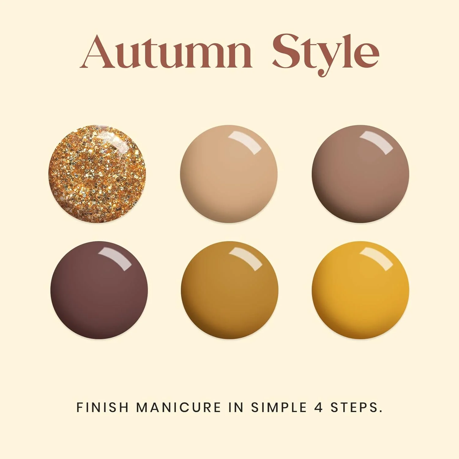 مجموعه لاک ژل ناخن پاییزه Beetles، سری رنگ های کاراملی، 6 رنگ لاک ژل خیساندنی، قابل خشک شدن با لامپ UV LED، 7.3 میلی لیتر در هر بطری برای طراحی ناخن های پاییزی و زمستانی