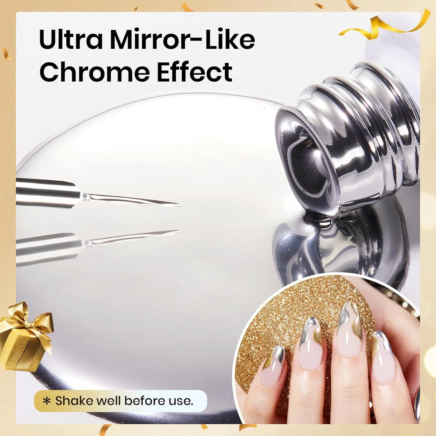 ست لاک ژل متالیک طراحی ناخن بیتلز، نقره ای، برنزی، طلایی، 2 عددی، لاک ژل طراحی ناخن کروم سه بعدی با جلوه براق برای طراحی ناخن با قلم موی نازک، مناسب مانیکور فرانسوی خانگی، نیاز به خشک شدن با دستگاه ست لاک ژل متالیک طراحی ناخن بیتلز، نقره ای، برنزی، طلایی، 2 عددی، لاک ژل طراحی ناخن کروم سه بعدی با جلوه براق برای طراحی ناخن با قلم موی نازک، مناسب مانیکور فرانسوی خانگی، نیاز به خشک شدن با دستگاه