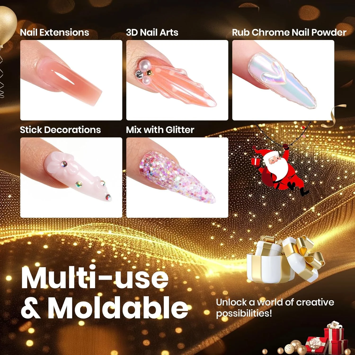 ژل بیلدر ناخن جامد Beetles، 30 گرم ژل طراحی ناخن سه بعدی شفاف، ژل مجسمه سازی غیر چسبنده، ژل سخت برای طراحی ناخن با پودر کروم، هدیه قلم طراحی ناخن برای بانوان، نیاز به لامپ LED و UV