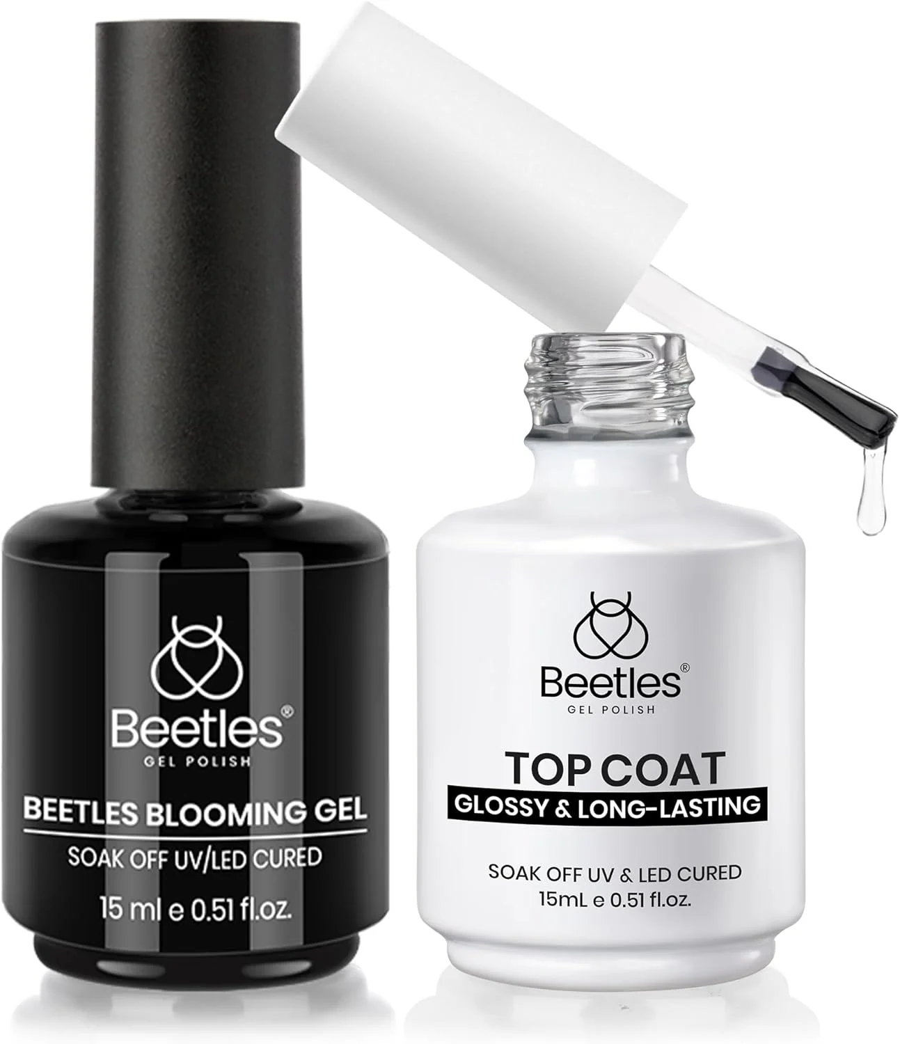 ست لاک ژل شکوفه دهنده و تاپ کت ژل بدون نیاز به پاک کردن Beetles، برای ایجاد افکت پخش شونده، طرح مرمر، سنگ طبیعی، آبرنگ و طراحی نقاشی گل روی ناخن