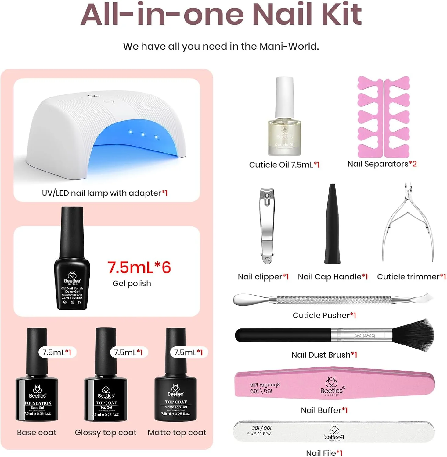 ست لاک ژل ناخن بیتلز با دستگاه LED، بیس کت و تاپ کت، 6 رنگ نود و خنثی، ست مبتدی، مانیکور DIY در خانه، لوازم ضروری ناخن، هدیه