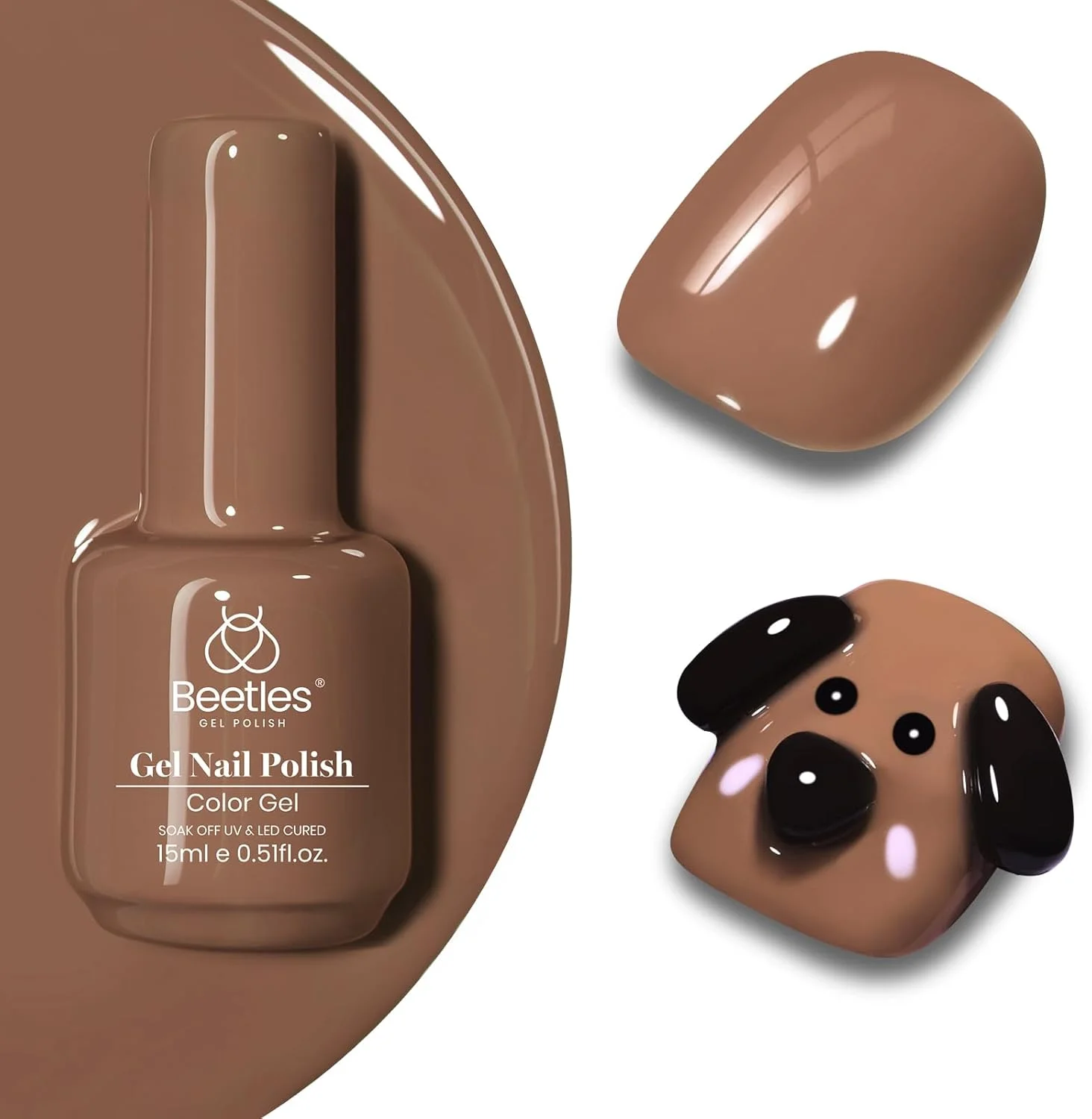 لاک ژل بیتلز، رنگ کاراملی بیانسه، 15 میلی لیتر، لاک ژل ناخن قهوه ای، لاک ژل قابل برداشتن با خیساندن، مناسب برای دستگاه LED، مناسب طراحی ناخن، مانیکور، سالن، استفاده شخصی در منزل، ژل کریسمس، 15 میلی لیتر