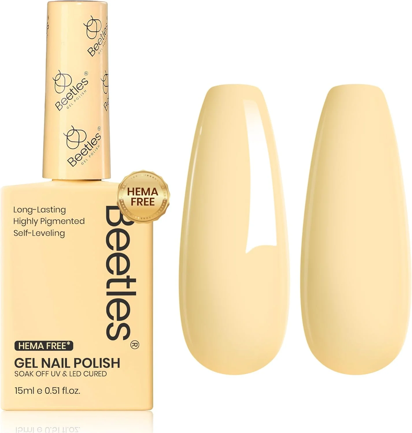 لاک ژل ناخن زرد سوسک ها، 15 میلی لیتر، بدون هما، پاستلی روشن، مناسب بهار و تابستان، غوطه وری UV، بطری رنگارنگ، هنر مانیکور، هدیه برای خانم ها