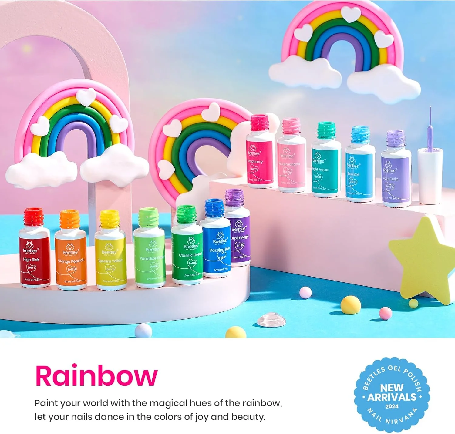 مجموعه ژل طراحی ناخن بیتلز - 12 رنگ رنگین کمانی پاستلی برای طراحی های ترندی، ناخن های گردابی، رنگ های روشن بهاری و تابستانی دخترانه، برس طراحی ناخن نازک داخل بطری، ژل خیساندنی LED مجموعه ژل طراحی ناخن بیتلز - 12 رنگ رنگین کمانی پاستلی برای طراحی های ترندی، ناخن های گردابی، رنگ های روشن بهاری و تابستانی دخترانه، برس طراحی ناخن نازک داخل بطری، ژل خیساندنی LED