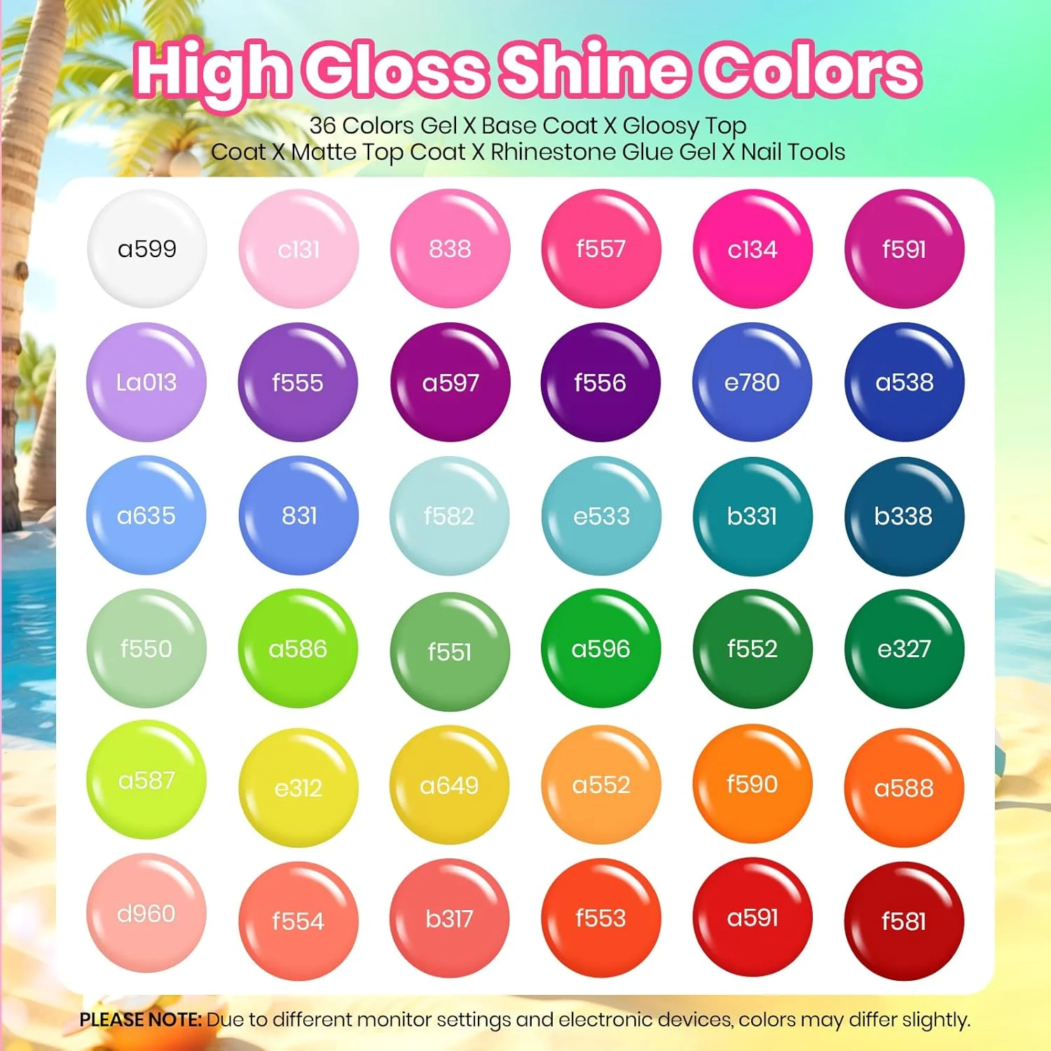 لاک ژل ناخن بیتلز، ست لاک تابستانی - ۳۶ رنگ نئون صورتی قرمز سبز آبی زرد به همراه ۴ عدد بیس کت و تاپ کت، مجموعه رنگارنگ تعطیلات، هنر یو وی، هدیه برای خانم ها لاک ژل ناخن بیتلز، ست لاک تابستانی - ۳۶ رنگ نئون صورتی قرمز سبز آبی زرد به همراه ۴ عدد بیس کت و تاپ کت، مجموعه رنگارنگ تعطیلات، هنر یو وی، هدیه برای خانم ها