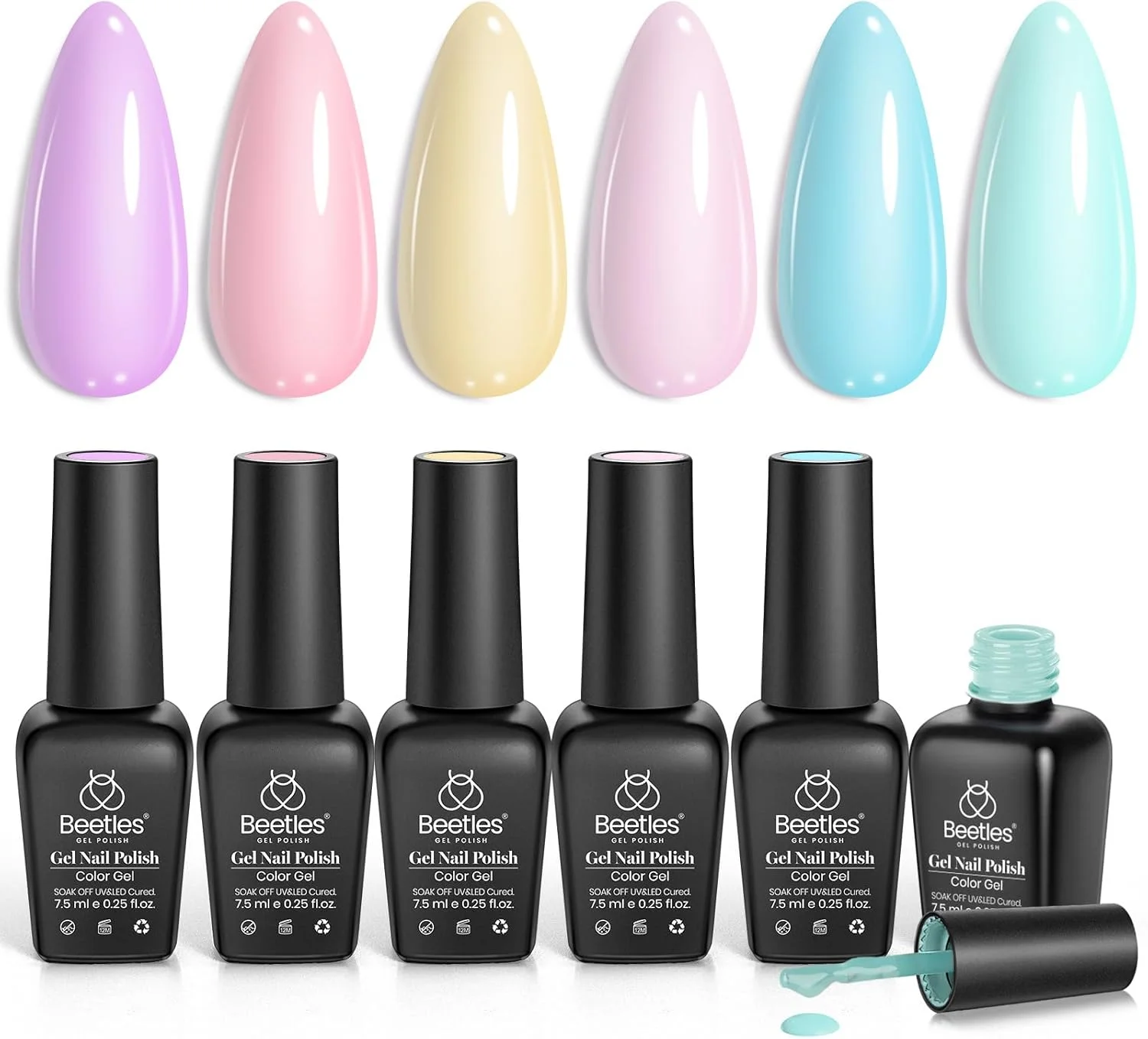 لاک ژل بیترلز، مجموعه رنگ پاستیلی - ۷.۳ میلی لیتر در هر بطری