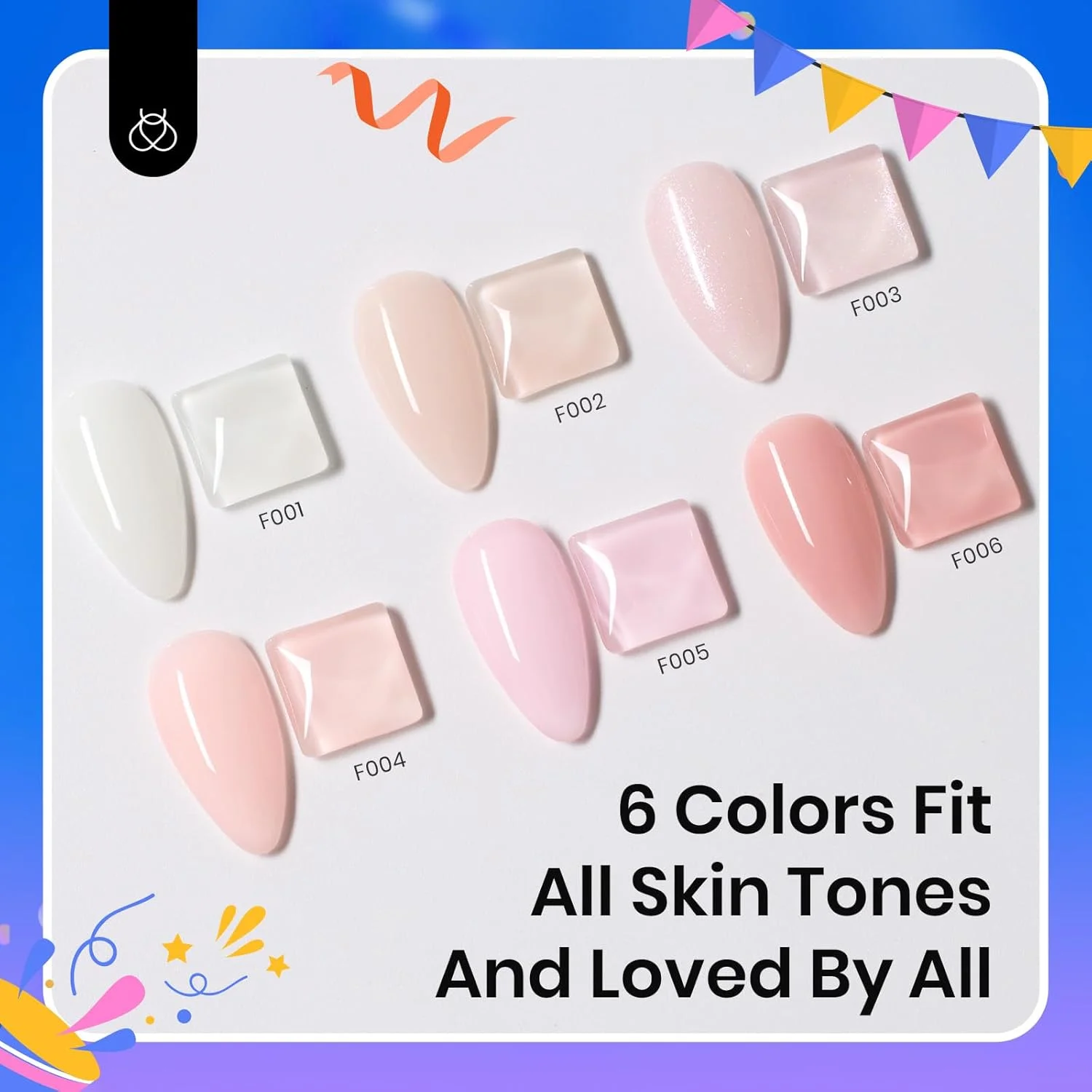 ست لاک ژل بیترلز، ۶ رنگ، بیس کت و صورتی چینی ست لاک ژل بیترلز، ۶ رنگ، بیس کت و صورتی چینی