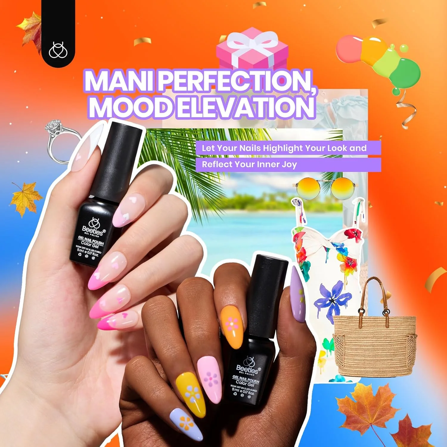 ست لاک ژل Beetles با دستگاه یو وی - 75 تکه لباس شیک، ست مبتدی 45 رنگ لاک ژل، ست لاک ژل فصلی با 5 عدد بیس کت، تاپ کت و ابزار طراحی ناخن - ست مانیکور عالی برای خانم ها ست لاک ژل Beetles با دستگاه یو وی - 75 تکه لباس شیک، ست مبتدی 45 رنگ لاک ژل، ست لاک ژل فصلی با 5 عدد بیس کت، تاپ کت و ابزار طراحی ناخن - ست مانیکور عالی برای خانم ها