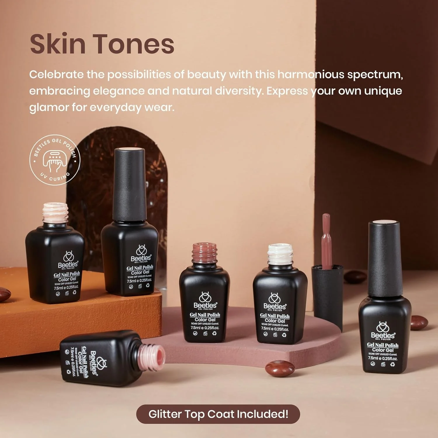 ست لاک ژل ناخن بیتلز، مجموعه 6 رنگ پوست، لاک ژل قهوه ای برهنه، صورتی خنثی، خیساندن، نیاز به لامپ ال ای دی UV، مانیکور DIY هدیه خانگی برای دختران ست لاک ژل ناخن بیتلز، مجموعه 6 رنگ پوست، لاک ژل قهوه ای برهنه، صورتی خنثی، خیساندن، نیاز به لامپ ال ای دی UV، مانیکور DIY هدیه خانگی برای دختران
