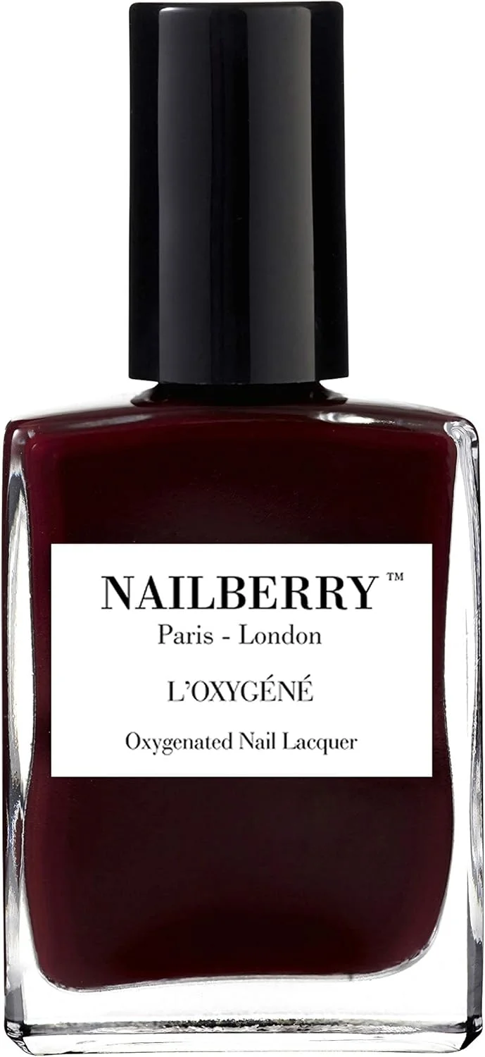 لاک ناخن اکسیژنه نیل‌بری مدل L'Oxygéné | رنگ Noirberry، حجم 15 میلی‌لیتر | لاک برای مانیکور سالم‌تر و رنگ ماندگار | فاقد 12 ماده مضر، وگان، حلال، بدون تست حیوانی و گلوتن