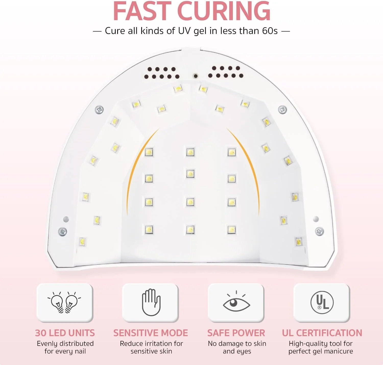 دستگاه خشک کن لاک ناخن یو وی ال ای دی GAOY، چراغ ژلیش ناخن 48 وات مدل SUNone با 3 تایمر دستگاه خشک کن لاک ناخن یو وی ال ای دی GAOY، چراغ ژلیش ناخن 48 وات مدل SUNone با 3 تایمر