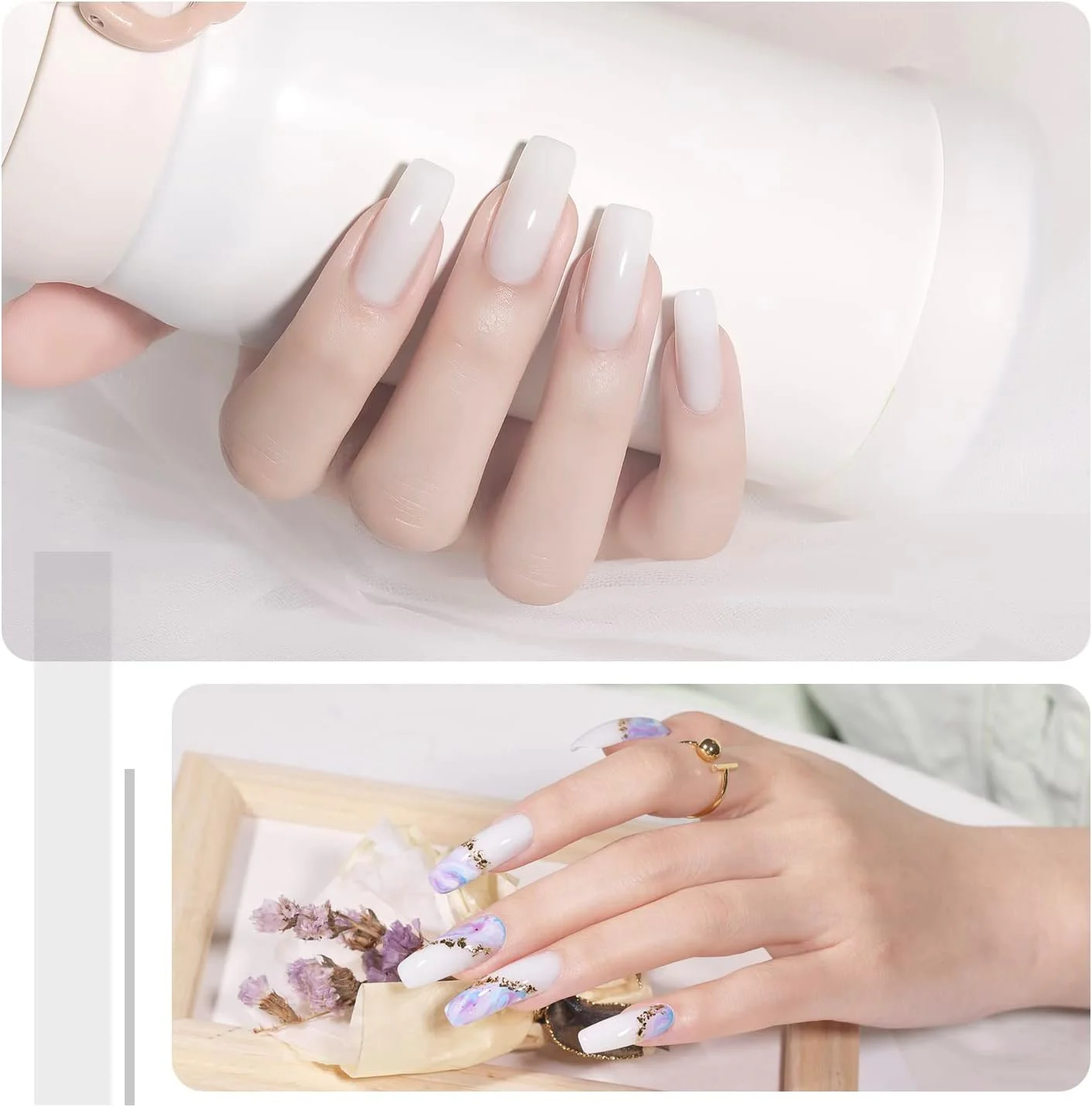 پلی ژل GAOY، ژل سازنده سفید 60 گرمی برای تقویت ناخن، مناسب برای مبتدیان و سالن های حرفه ای، قابل استفاده در خانه