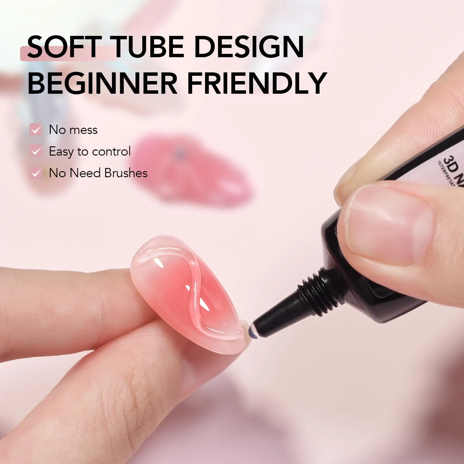 ژل سه بعدی ناخن GAOY، ژل شفاف 15 گرمی برای طراحی، قالب گیری و نقاشی طرح های هنری ناخن، چسب نگین برای تزئین جواهرات