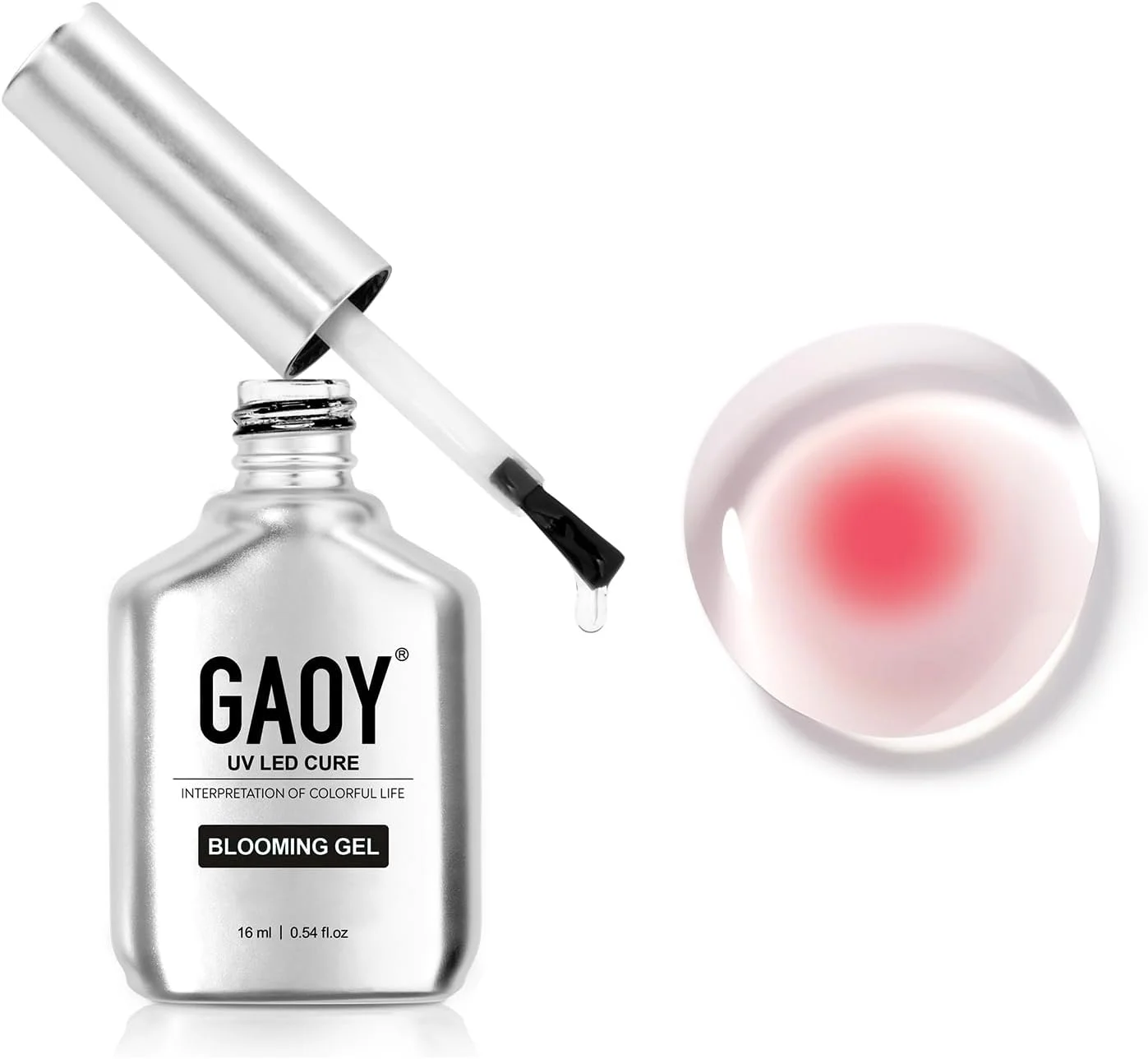 ژل بلومینگ ناخن GAOY، ژل لاک بلومینگ شفاف 16 میلی لیتری، ایجاد جلوه های پخش شونده، خشک شدن با نور UV، مناسب برای طراحی ناخن