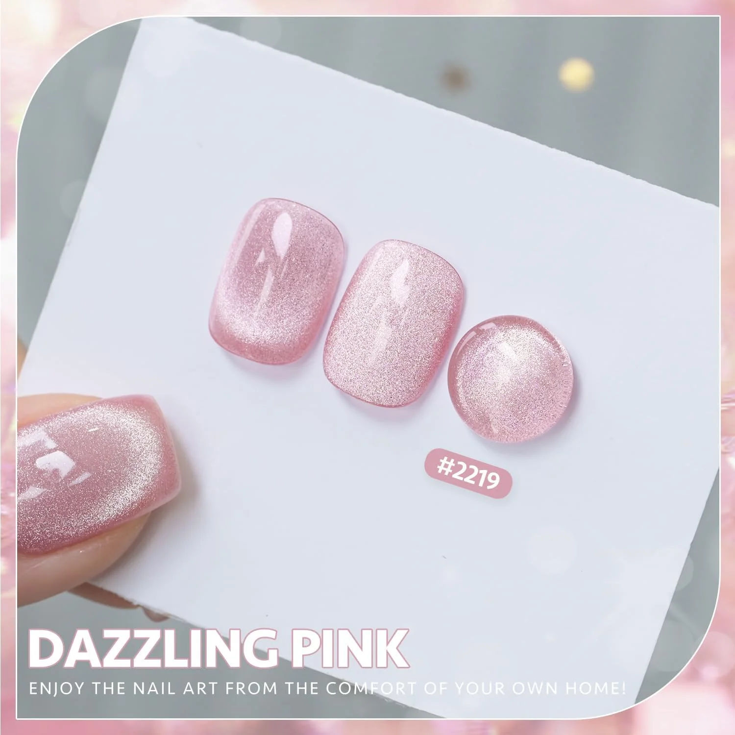 لاک ژل چشم گربه ای GAOY، اکلیلی صورتی هولوگرافیک 16 میلی لیتر به همراه آهنربا، فرابنفش بازتابنده نیمه شفاف، 2219 خیره کننده لاک ژل چشم گربه ای GAOY، اکلیلی صورتی هولوگرافیک 16 میلی لیتر به همراه آهنربا، فرابنفش بازتابنده نیمه شفاف، 2219 خیره کننده