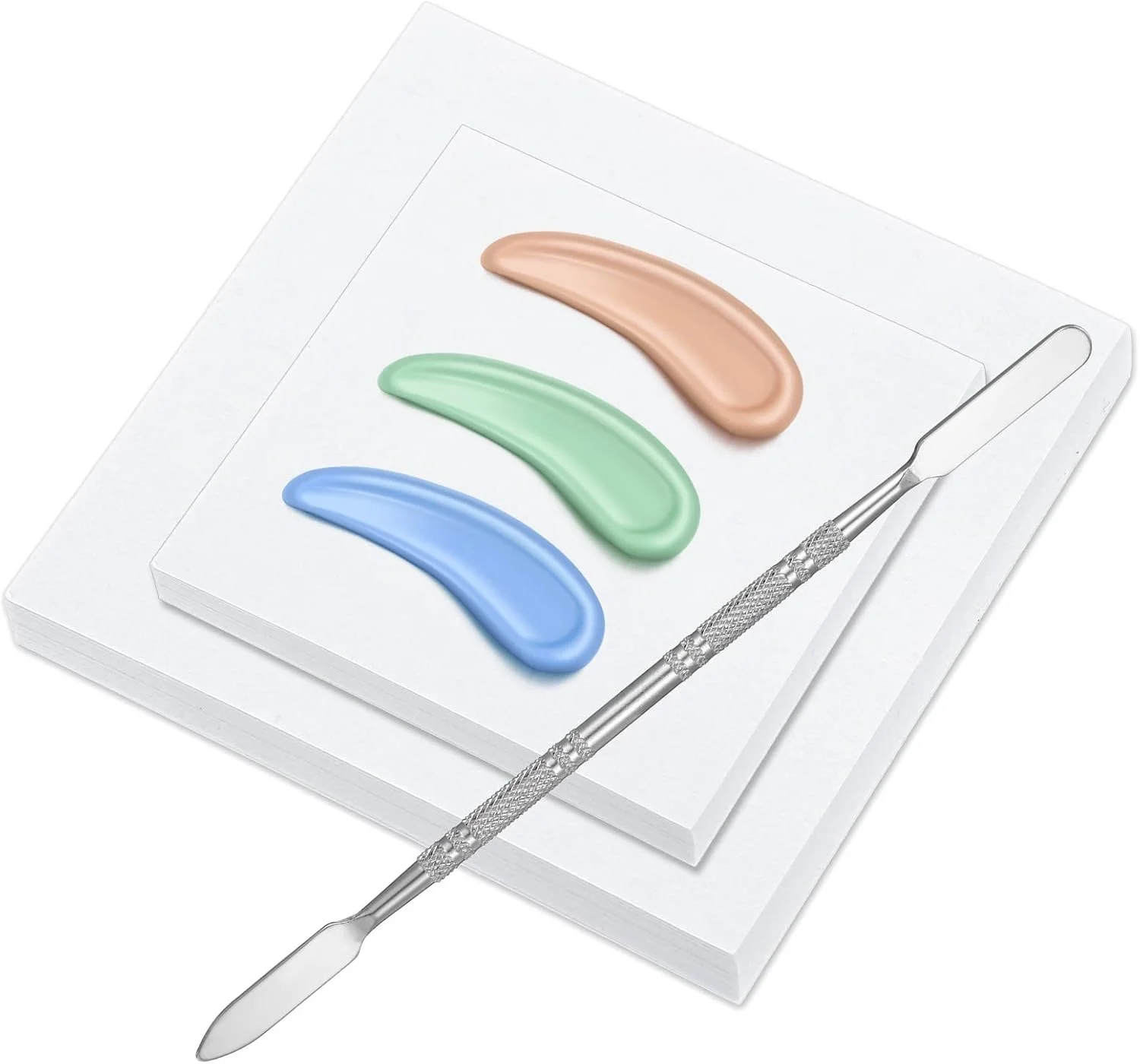 100 برگه کاغذ پالت هنر ناخن یکبار مصرف، کاغذ پالت ترکیب آرایش، 2 سایز پالت هنر ناخن قابل حمل ضد آب با کاردک آرایشی استیل ضد زنگ برای ترکیب ژل ناخن آرایش سالن خانگی 100 برگه کاغذ پالت هنر ناخن یکبار مصرف، کاغذ پالت ترکیب آرایش، 2 سایز پالت هنر ناخن قابل حمل ضد آب با کاردک آرایشی استیل ضد زنگ برای ترکیب ژل ناخن آرایش سالن خانگی