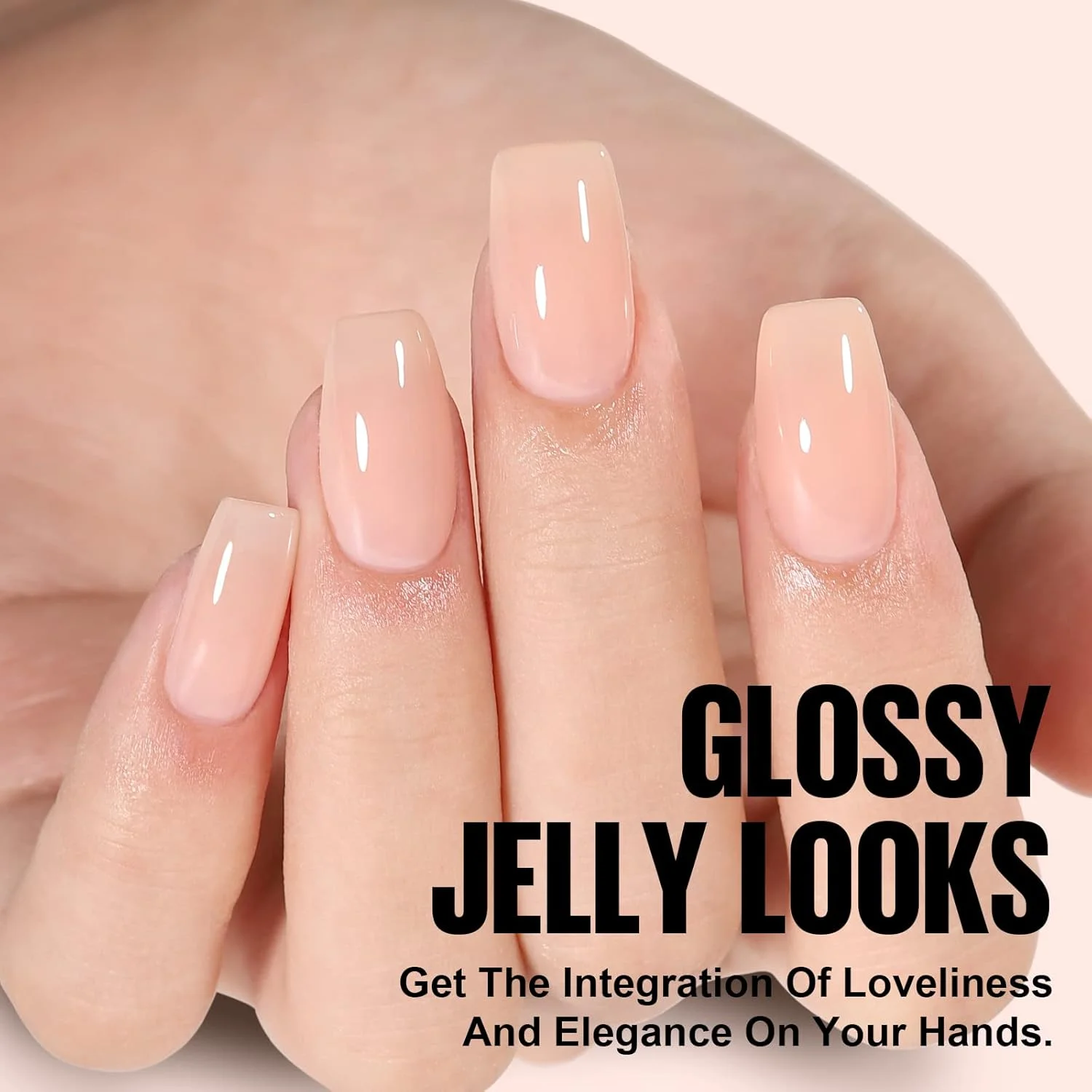 لاک ژل ناخن ژله ای تومیکا - 15 میل، صورتی کالباسی نیمه شفاف، لاک ژل خیس شونده UV LED، لاک ژل فرنچ برای طراحی ناخن در خانه و سالن