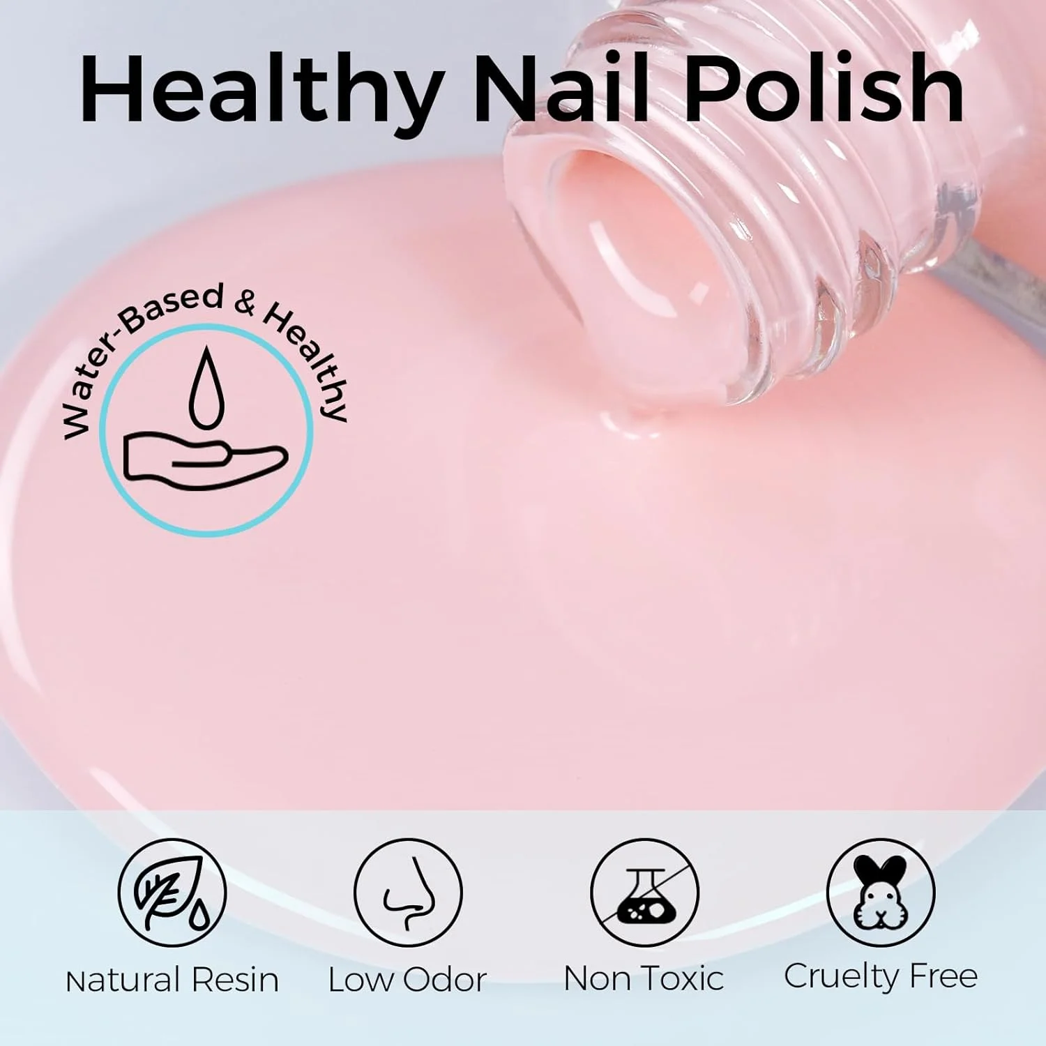 لاک ناخن تومیکا، لاک ناخن صورتی کالباسی با خشک شدن سریع، لاک ناخن صورتی فرانسوی با ماندگاری طولانی و مقاوم در برابر لب پر شدن برای تزئینات مانیکور DIY، 15 میلی لیتر