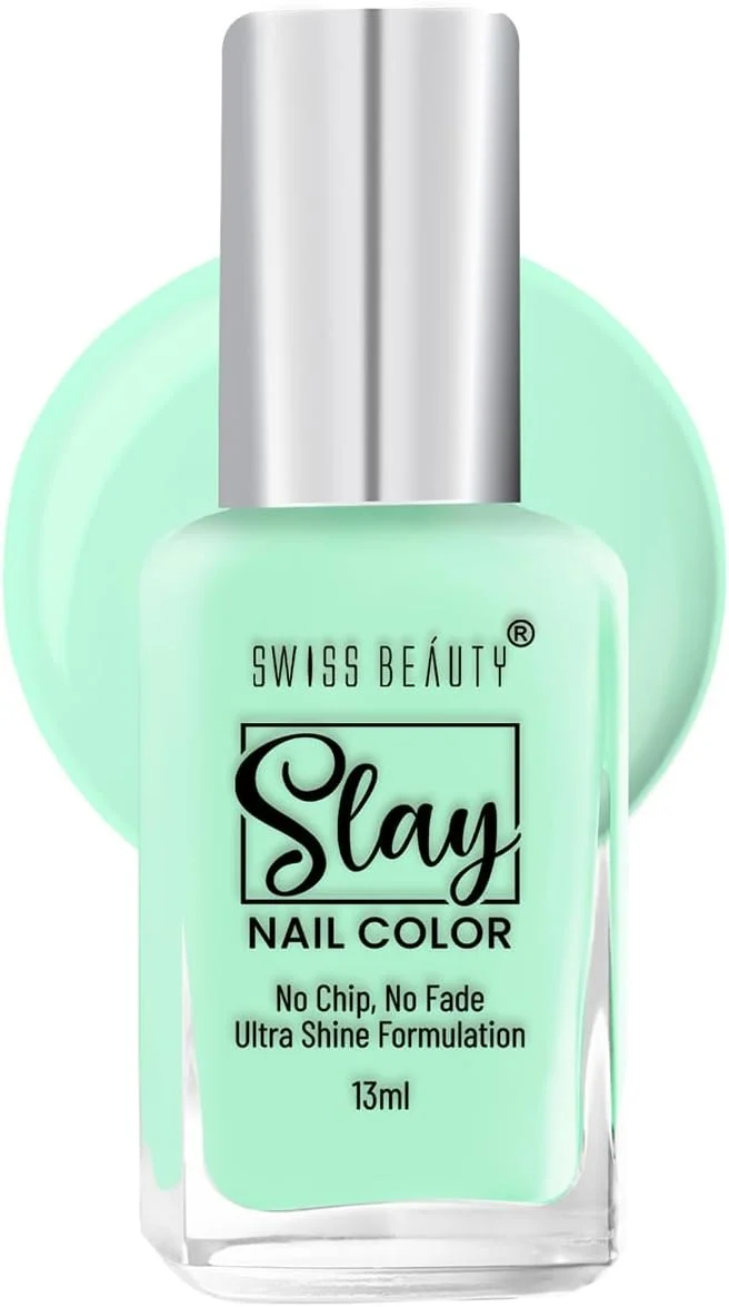لاک ناخن سوییس بیوتی اسلی | خشک شدن سریع | فرمولاسیون ضد لب پر شدن | لاک ناخن با پوشش براق | رنگ- پسته ای، 13 میلی لیتر