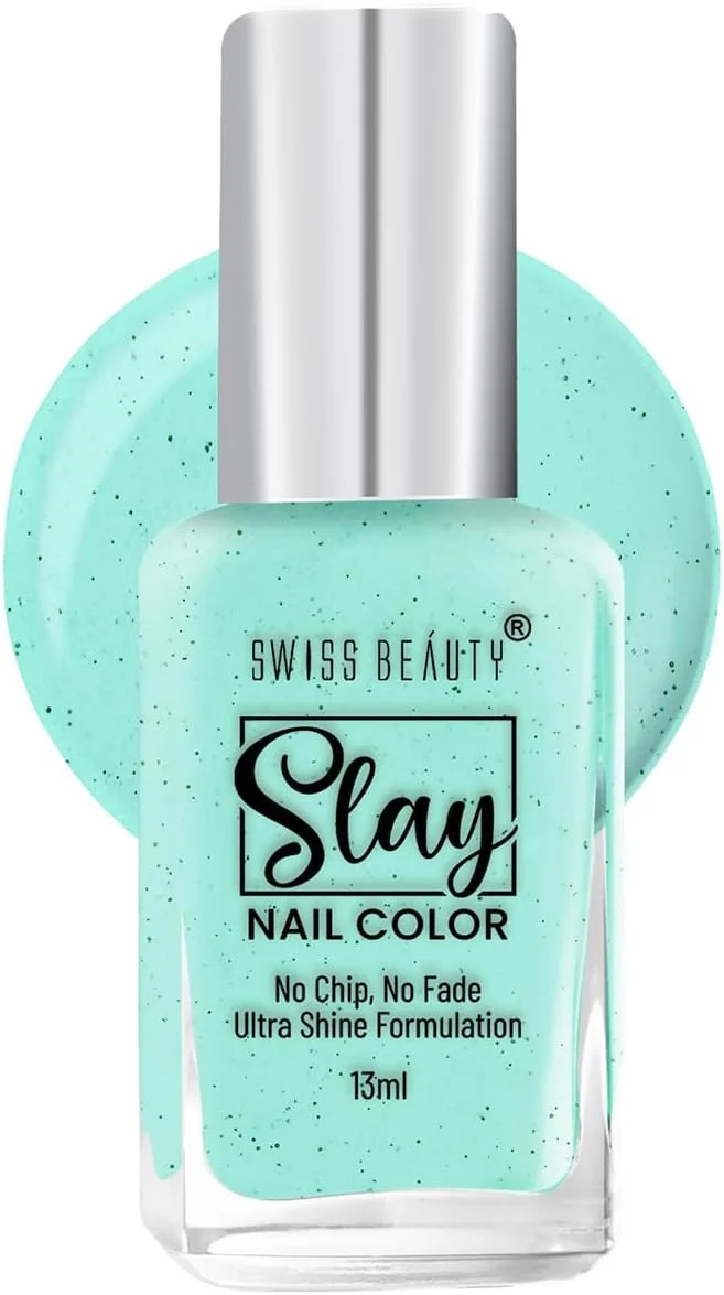 لاک ناخن Swiss Beauty Slay | خشک شدن سریع | فرمول ضد پریدگی | لاک ناخن با روکش براق | رنگ- Sky Up، 13 میلی لیتر