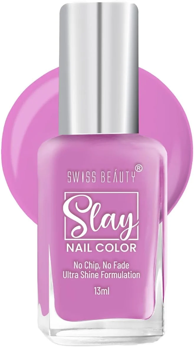لاک ناخن سوییس بیوتی مدل Slay، فرمولاسیون براق کننده فوق العاده، ماندگاری طولانی، 13 میلی لیتر، رنگ - یاسی