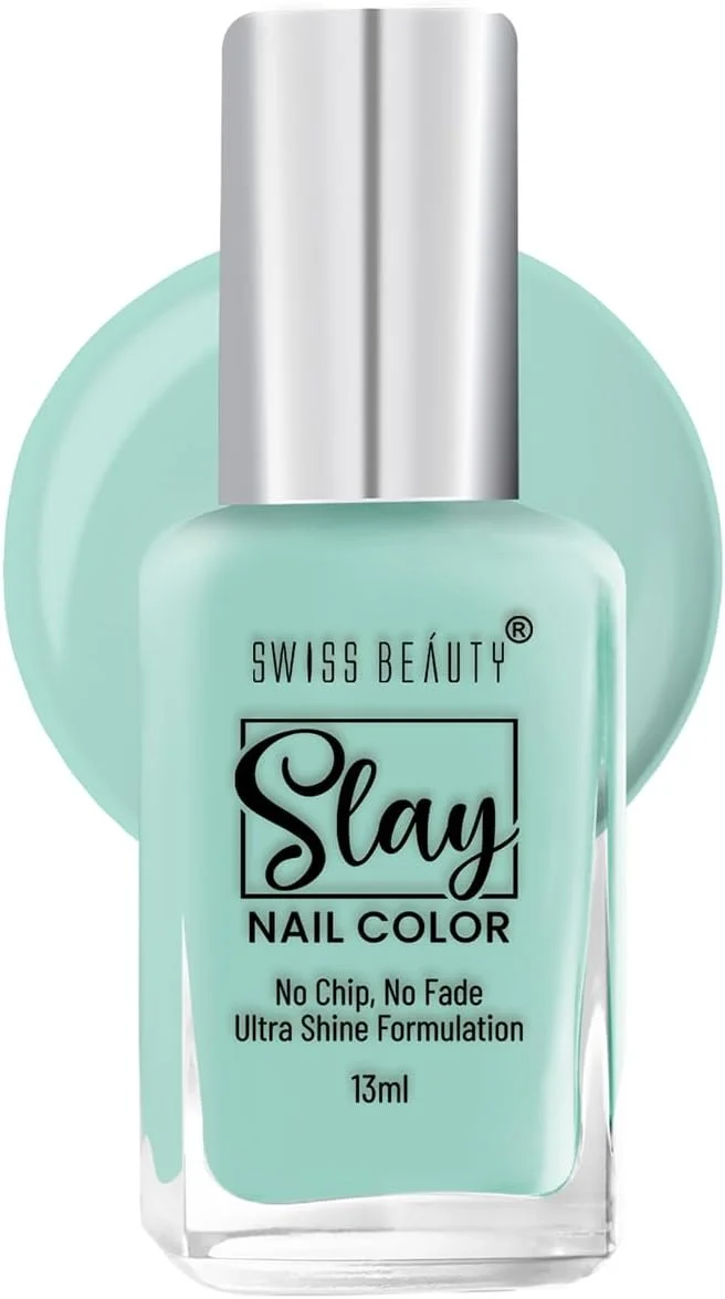 لاک ناخن سوییس بیوتی اسلی | پوشش براق، لاک بادوام | مقاوم در برابر لب پر شدن، لاک خشک شونده سریع | رنگ- سبز استوایی، 25 میلی لیتر