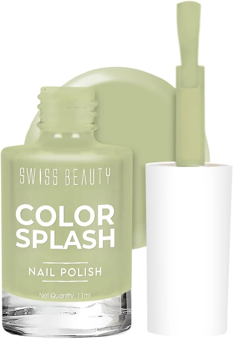 لاک ناخن کالر اسپلش Swiss Beauty با روکش ژلی براق | مقاوم در برابر لب پر شدن، خشک شدن سریع، رنگ لاک ماندگار | رنگ- 19، 15 میلی لیتر