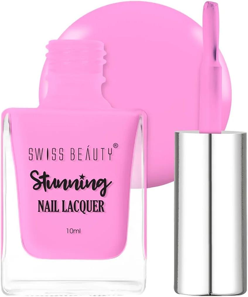 لاک ناخن خیره کننده Swiss Beauty | مقاوم در برابر لب پر شدن، لاک ناخن با خشک شدن سریع | رنگدانه غنی با لاک ناخن براق | رنگ - Lavender Panna Cotta، 10 گرم