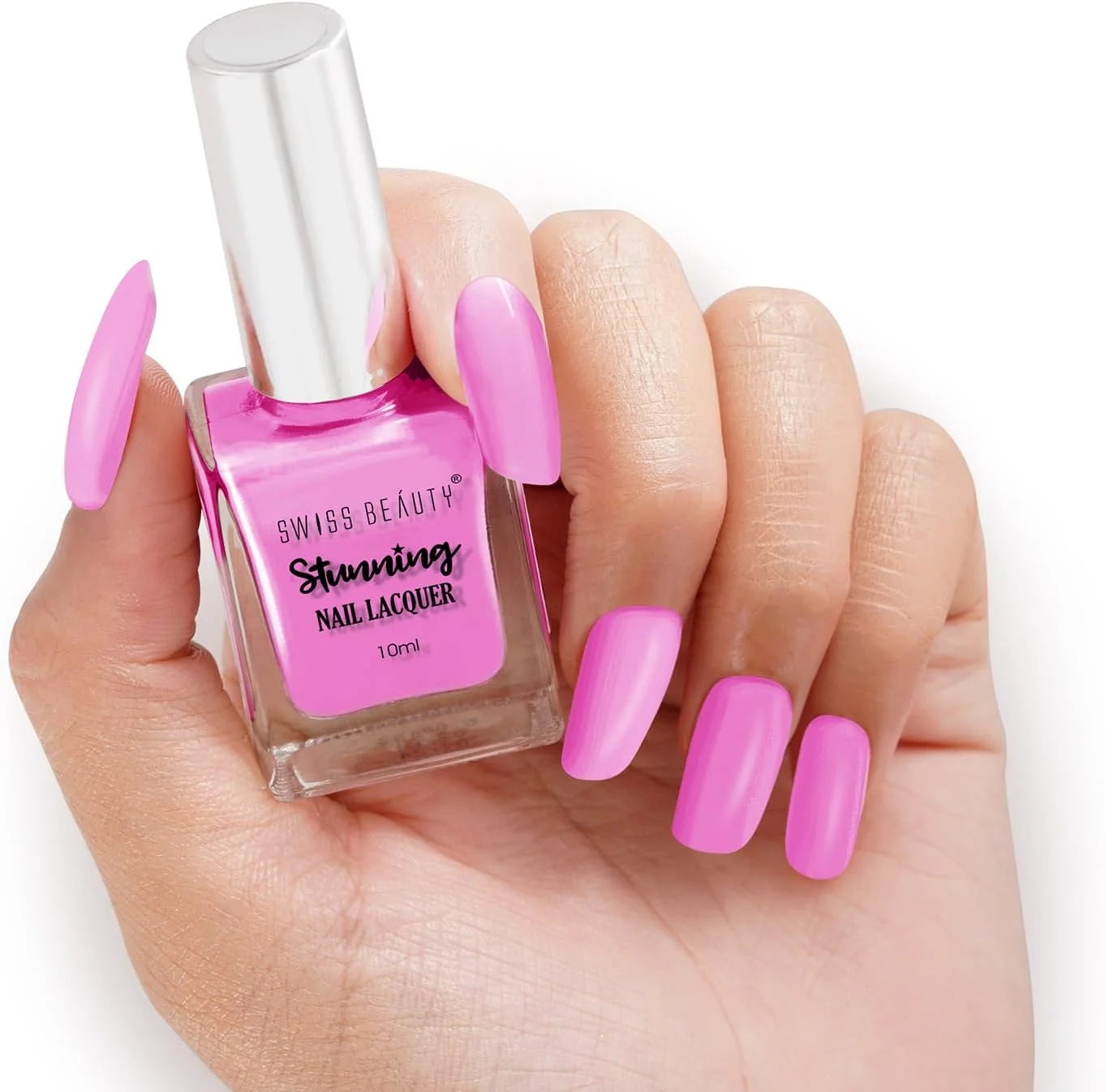 لاک ناخن خیره کننده Swiss Beauty | مقاوم در برابر لب پر شدن، لاک ناخن با خشک شدن سریع | رنگدانه غنی با لاک ناخن براق | رنگ - Lavender Panna Cotta، 10 گرم