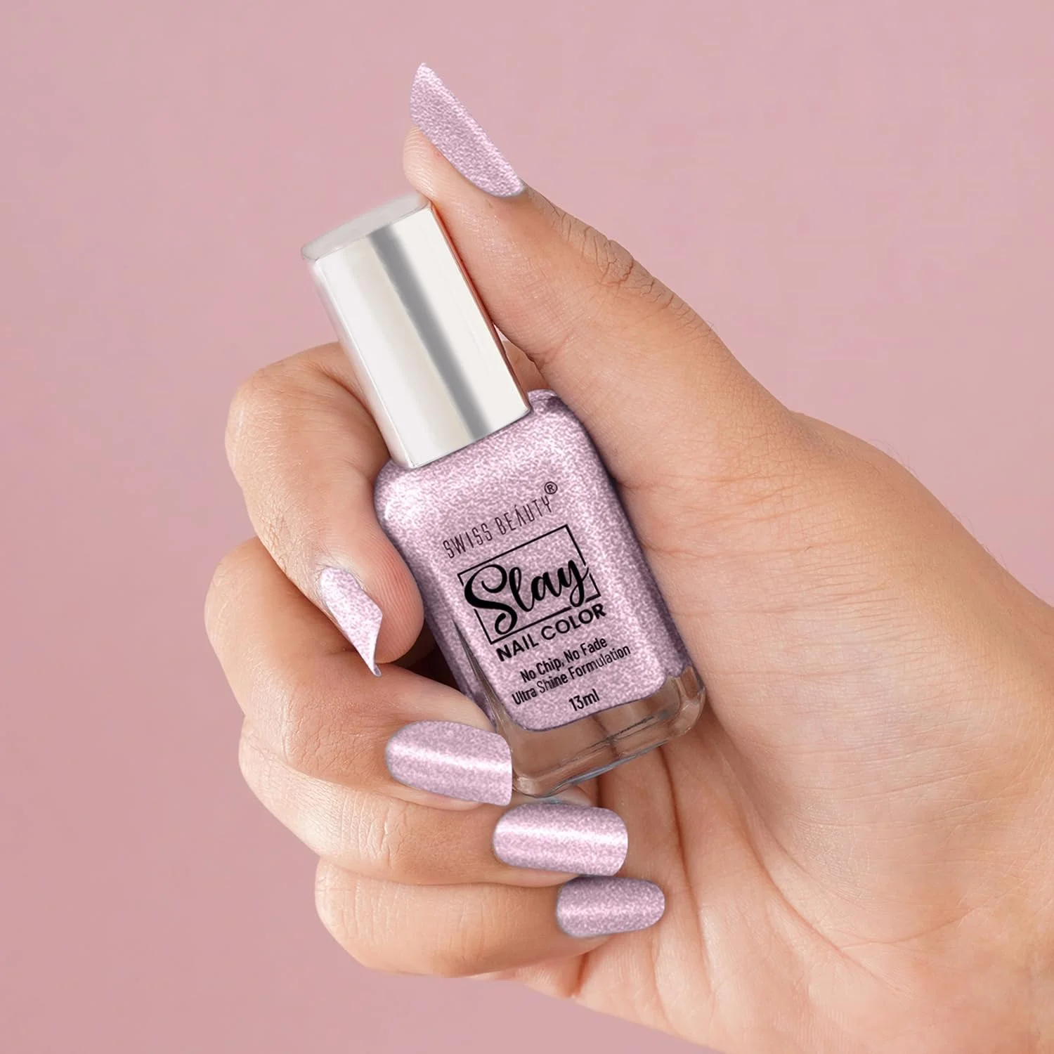 لاک ناخن Swiss Beauty Slay | خشک شدن سریع | فرمول ضد پریدگی | لاک ناخن با روکش براق | رنگ: Sheer Elegance، 13 میلی لیتر